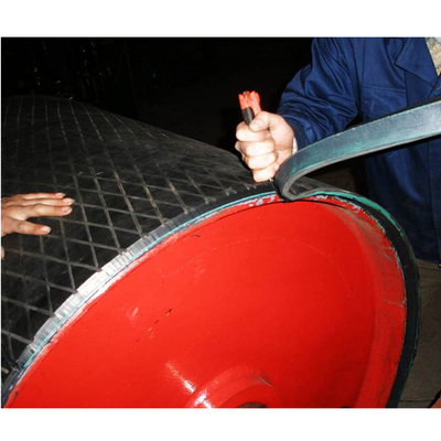 Pequeño revestimiento de Diamond Groove Rubber Conveyor Pulley con capa de enlace